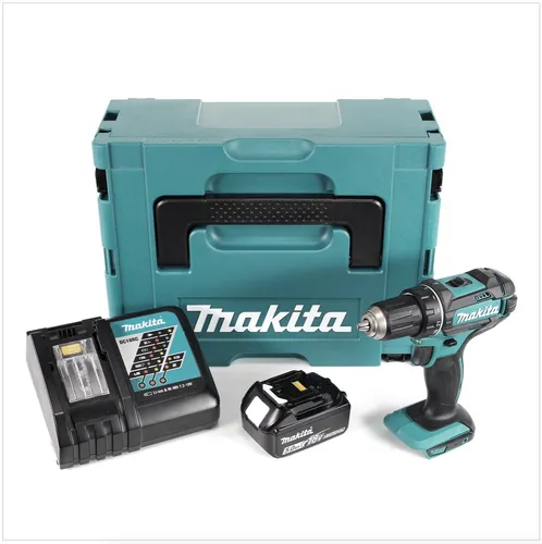 Makita DDF 482 RT1J Akku Bohrschrauber 18V - Akkuschrauber mit 62Nm Drehmoment, inklusive 5,0Ah Akku und Ladegerät im praktischen Makpac 2, ideal für anspruchsvolle DIY-Projekte.