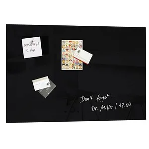 Sigel Glas Magnetboard artverum® 60x40, schwarz - Präsentation: Hochwertiges Glas Magnetboard in elegantem Schwarz, ideal zum Organisieren und Präsentieren von Notizen und Erinnerungen.