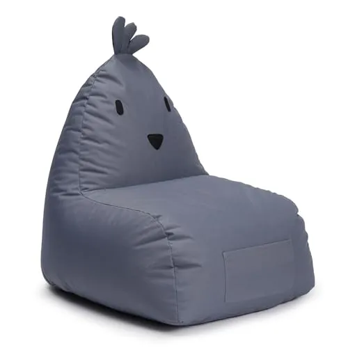 Lumaland Sitzsack Kinder Tier Chick 80x75x75 cm - Sitzsäcke in tierischen Designs, wasserabweisend und pflegeleicht – der perfekte Kuschelort für Kinderzimmer!