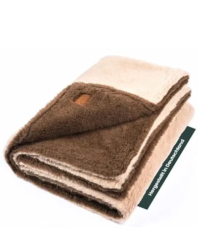 Ritter Decken La Paz Alpakadecke 140 x 200 cm - Braun-Beige - Flauschige Naturhaardecke aus Alpakahaar - Hochwertige Alpakadecke mit Wendeoptik, ideal zum Einkuscheln. 100% in Deutschland hergestellt, ohne chemische Zusätze. Perfekt für jeden Einrichtungsstil und sorgt für gemütliche Wärme.