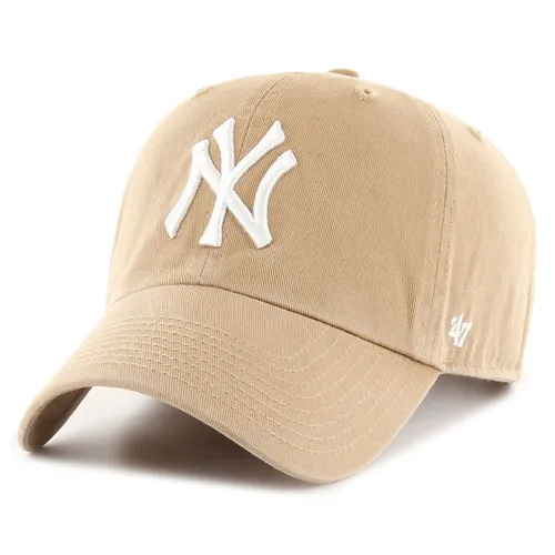 New York Yankees Adjustable Cap - CLEAN UP Khaki 47 - Hüte & Mützen, stylische Baseballcap aus 100% Baumwolle, perfekt für den Sommer und Freizeitaktivitäten.