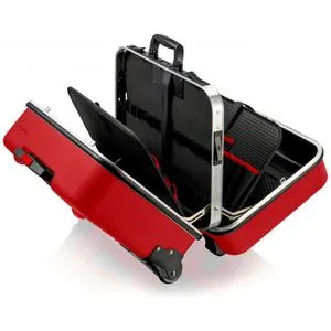 Knipex Werkzeugkoffer 989915 LE BIG Twin Move RED, leer - Robuster Kunststoff Klapptrolley mit abschließbarem Design, 38 Liter Fassungsvermögen und 30 kg Belastbarkeit – ideal für Handwerker und mobile Profis.