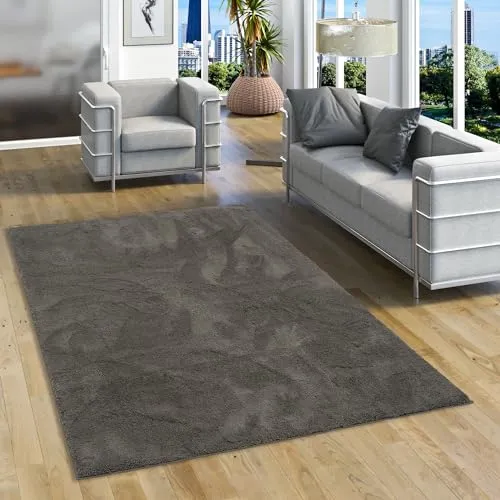 Pergamon Luxus Super Soft Hochflor Teppich - Teppich aus 100% Polyester, flauschig und rutschfest, ideal für Wohnzimmer und Schlafzimmer, perfekt für Fußbodenheizung und pflegeleicht.