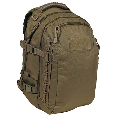 Max Fuchs Rucksack-30310R Coyote L - Robuster Rucksack für Outdoor-Aktivitäten, ausgestattet mit verstellbaren, gepolsterten Tragegurten und einem praktischen Trinkschlauchanschluss.