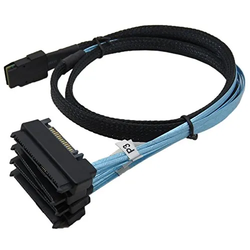 YIWENTEC Mini SAS 36 SFF-8087 to (4) SFF-8482 Connectors with SATA Power 1m
