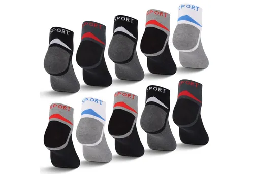 L&K Sneakersocken 92289 (10/12er-Pack) Herren Füßlinge aus Baumwolle in verschiendenen Motive