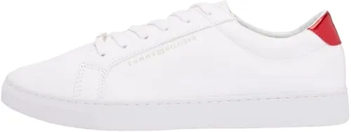 Tommy Hilfiger ESSENTIAL SNEAKER Cupsole Sneaker Damen, Weiß (RWB), 39 EU - Damen-Sneaker aus 100% hochwertigem Leder, mit optimaler Passform und elegantem Design, ideal für Alltag und besondere Anlässe.