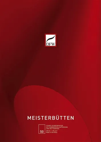 DFW 840100 Briefblock  Meisterbütten - A4, unliniert, 80 g/qm, 50 Blatt