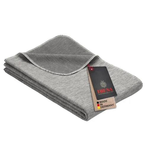 Ibena Jacq. Baumwolldecke grau Lausanne – GOTS Zertifiziert - Bettdecken aus 100% Bio-Baumwolle, GOTS-zertifiziert, in stilvollem Grau, ideal für ein nachhaltiges und gemütliches Zuhause.