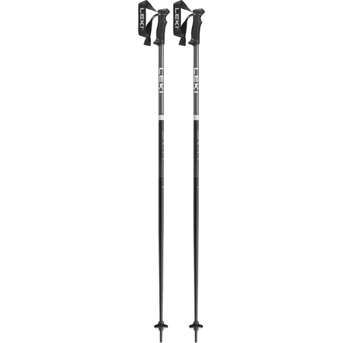LEKI Qntm Skistock 120 cm - Black-Light Anthracite-White - Alpin Skistöcke Unisex, ideal für Skifahrer mit hochwertigem Aluminiumrohr für Stabilität und einem komfortablen EVOCON Griff für optimalen Halt.