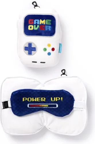 Puckator Relaxeazzz Game Over - Poduszka podróna z opask na oczy premium