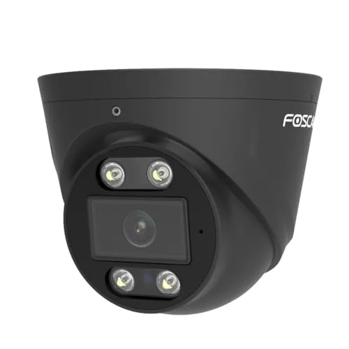 Foscam T8EP Überwachungskamera, 4K, PoE, schwarz - Überwachungskamera für außen mit 8 MP und 4K Auflösung. Infrarot- und Farbnachtsicht bis 20 Meter, ideal für sicheres Monitoring.