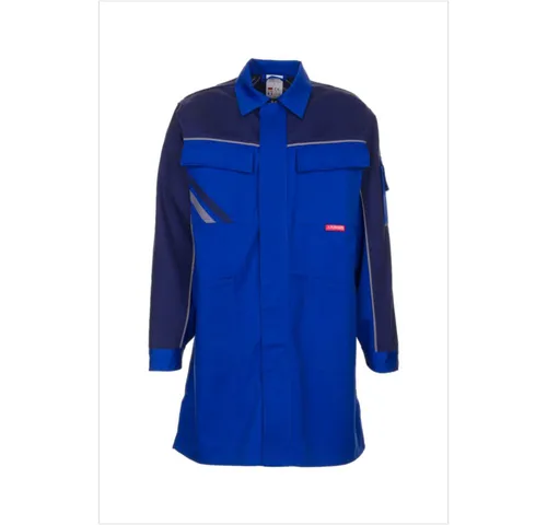 Planam Arztkittel für Herren - Vielseitiger Berufsmantel in kornblumenblau, ideal für Bau, Metall und Logistik. Hohe Strapazierfähigkeit durch 65% Polyester und 35% Baumwolle.