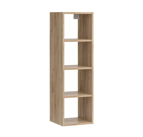 Vicco Bücherregal Wido, Anthrazit/Sonoma, 30 x 100 cm - Bücherschrank mit 4 offenen Ablagen, ideal für platzsparende Aufbewahrung und modernes Wohndesign, einfach an der Wand montierbar für zusätzliche Sicherheit.