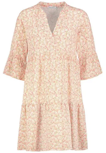 DENIMFY Sommerkleid DFFrida - Knielang A-Linie mit 3/4 Ärmeln - Freizeitkleider für Damen, aus 100% Viskose für ein luftiges Tragegefühl, ideal für warme Sommertage.