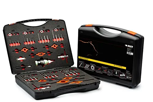BAER Gewindeschneider Set, M3 - M12, HSS, Gewindeschneiden, Handgewindebohrer, Schneideisen, Gewindeschneidsatz, Gewindewerkzeuge, Schneidpaste, Profi Gewinde-Werkzeugkoffer
