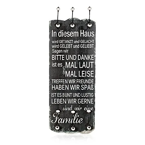 Melko Wandgarderobe Holz mit 6 Garderobenhaken Garderobe 100cm Garderobenpaneel Flurgarderobe