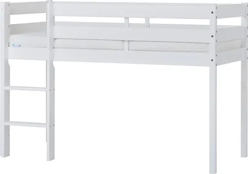 Hoppekids ECO COMFORT Spielbett, Hochbett teilbar in 2 Einzelbetten, weiß - Hochwertiges Kinderbett aus Massivholz, umweltfreundlich zertifiziert und mit Komfortschaummatratze. Ideal für kreative Schlaflösungen im Kinderzimmer.