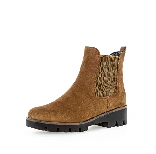 Gabor Damen Chelsea Boots, Frauen Stiefeletten,Wechselfußbett,Komfortable Mehrweite (H),halbstiefel,Kurzstiefel,Cognac (Micro),37.5 EU / 4.5 UK