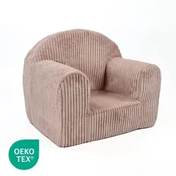 FORTISLINE Kindersessel Mini in Altrosa - Bequemer Kindersessel für Kinder ab 1 Jahr, ergonomisch geformt und leicht zu bewegen – ideal zum Spielen und Entspannen im Kinderzimmer.