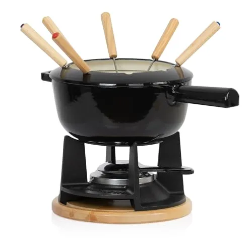 Mahlzeit Gusseisen Fondue Set für 6 Personen