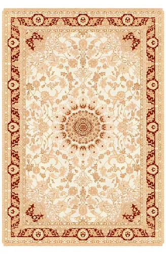Kunstteppich Vintage Kurzflor Beige Rot - Eleganter Kurzflor-Teppich im orientalischen Design, ideal für Wohnzimmer und Flur. Pflegeleicht und in hochwertiger Baumwollqualität gefertigt, bringt er Stil und Gemütlichkeit in Ihr Zuhause.