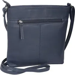 SN Handtasche Blau mit praktischen Fächern - Stylische Handtasche in Blau mit 3 Außenreißverschlüssen, einem Innenreißverschlussfach und Handyfach. Ideal für den Alltag, Maße: 21x22x4cm.