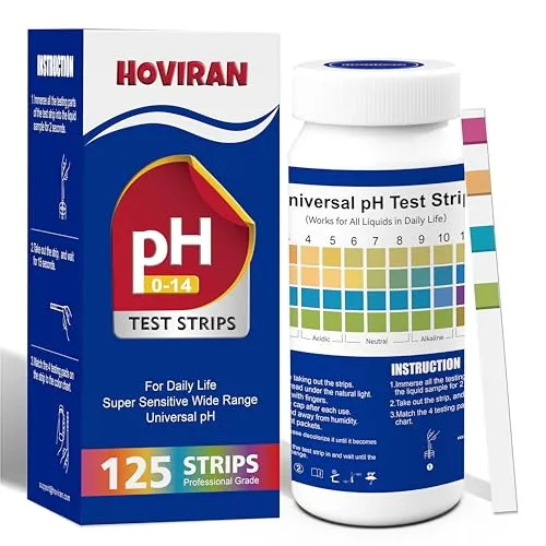 Universelle pH-Teststreifen 0–14, 125 Stück Lackmuspapier-pH-Teststreifen