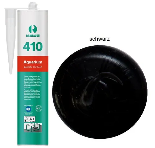 Ramsauer Dichtstoff Ramsauer 410 Aquarium Silikon Dichtstoff 310ml Kartusche schwarz, gebrauchsfertig, frei von fungiziden Wirkstoffen