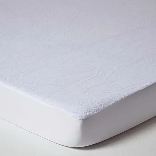 HOMESCAPES Frottee-Matratzenschoner 135x190 cm - Matratzenauflage, wasserdicht und hypoallergen, sorgt für hygienischen Schlafkomfort und verlängert die Lebensdauer Ihrer Matratze.