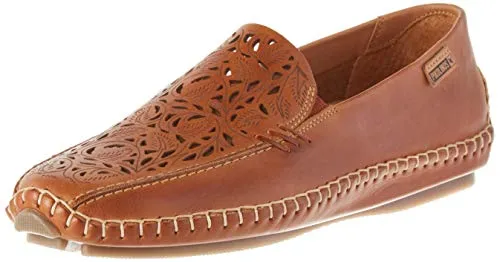 Pikolinos Damen Halbschuh Slipper Jerez - Trendy Cutouts in Braun, Größe 38 - Hausschuhe: Eleganter Slipper aus hochwertigem Glattleder mit luftigem Cutout-Design und herausnehmbarer Innensohle für hohen Tragekomfort.