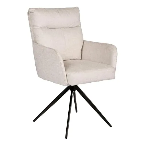 exitodesign Drehstuhl Esszimmer Eldo 60x68x94 cm - Esszimmerstühle Gesteppt 360° Drehbar Bürostuhl Stuhl - für Esszimmer Küche Wohnzimmer Salon Schreibtisch (Beige)