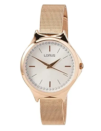 Lorus Classic Lady RG278QX9 Frauenuhr - Elegante Armbanduhr für Damen mit rosegoldenem Edelstahlgehäuse und mineralglas, wasserdicht bis 5 ATM - Ideal für jeden Anlass.