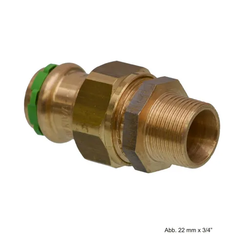 VSH SudoPress Kupfer/Rotguss SP4331GV Durchgangsverschraubung, AG, 22mmx1 - VSH SudoPress Kupfer/Rotguss SP4331GV Durchgangsverschraubung, AG, 22mmx1 – ideal für die Installation von Kupferrohren. Mit Visu-Control für einfachen Einsatz in verschiedenen Anwendungen.