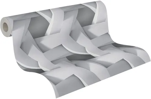 A.S. Création Tapete in 3D Effekt Geometrisch Grau PintWalls 387212 Vliestapete 3D Optik 10,05x0,53m Made in Germany