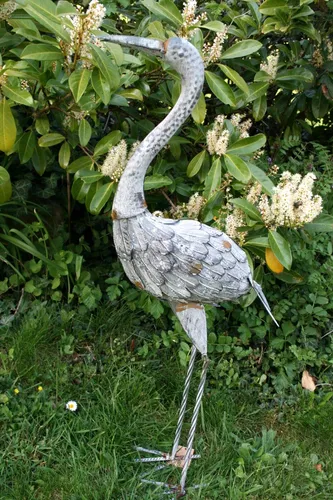 Fischreiher hochwertige Gartendeko Dekofigur Teich Reiher Reiherschreck H 71cm