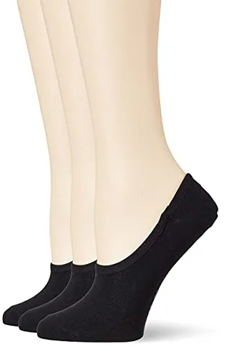 s.Oliver Socks Damen Unisex Fashion Footy 3p Matt Fein Füßlinge, Schwarz (Black 5), 39/42 (3er Pack)