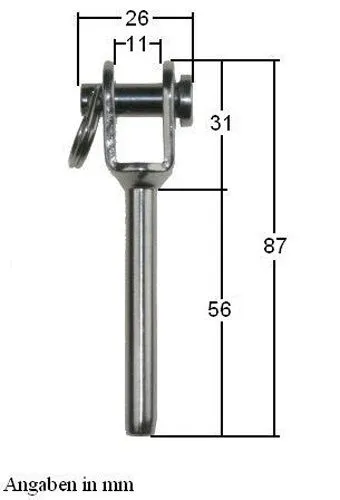 Gabelterminal aus V4A-Edelstahl 4mm ARBO-INOX