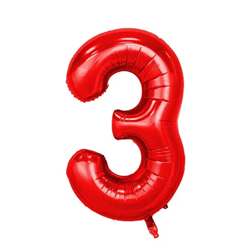 XXL Folienballon Zahl 100 cm in Rot in rot von Kopper-24