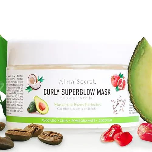 Curly Superglow Haarmaske für lockiges Haar 250 ml - Haarmaske für lockiges Haar, spendet intensive Feuchtigkeit und bringt Locken zum Strahlen – ideal für gesundes und gepflegtes Haar.