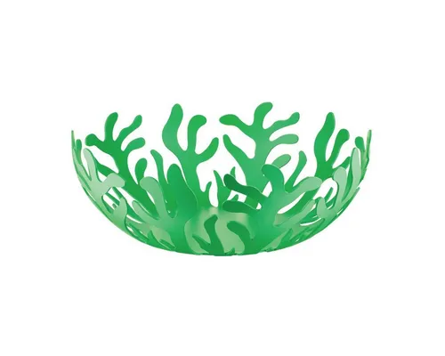 Alessi Mediterraneo ESI01/29GR - Stilvolle Obstschale aus Edelstahl - Obstschalen mit maritim inspiriertem Design, epoxidharzlackiert in Grün, ideal für moderne Wohnräume.