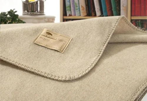 Wohnen & Accessoires GmbH & Co. KG Kaschmirdecke, Wolldecke aus 100% Kaschmir Amalfi Creme-beige 150x200cm Kettstich