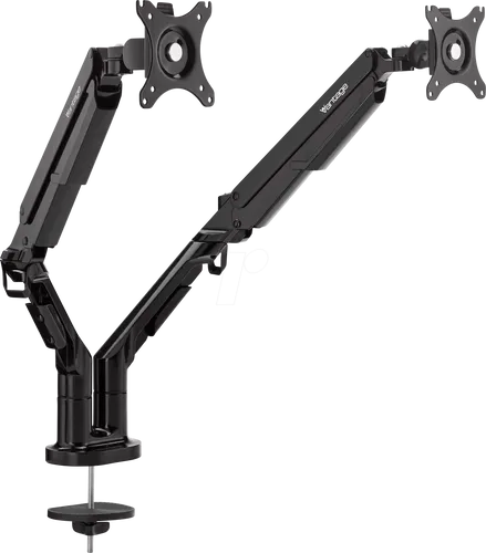Duo-Monitorarm Vantage Premium schwarz - 51 cm, vielseitige 3 in 1 Befestigung und max. Tragfähigkeit von 12 kg für ergonomisches Arbeiten