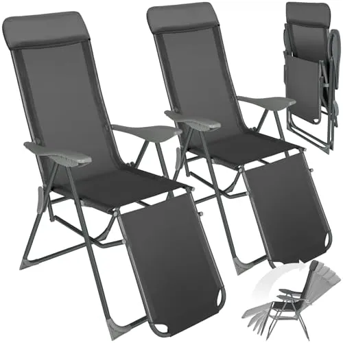 tectake® 2er Set Alu Sonnenliege Liegestuhl