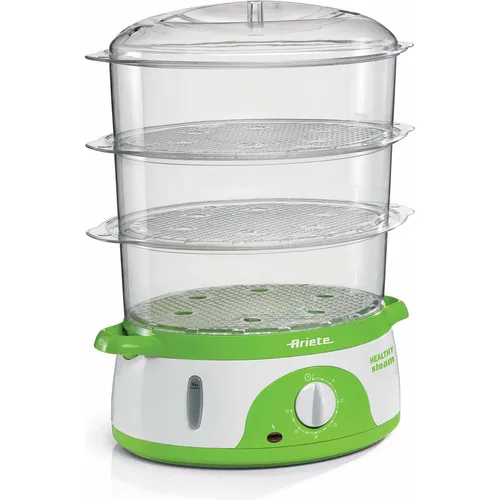 Ariete 911 Healty Steam Dampfgarer - Dampfgarer mit 3 Körben und Wasserstandsanzeige, ideal für gesundes und schnelles Kochen von verschiedenen Lebensmitteln gleichzeitig.