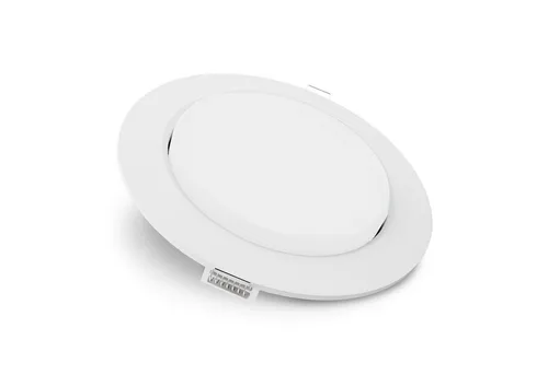 SSC-LUXon LED Einbaustrahler RX-3 flache LED Einbauleuchte Spot in matt weiss rund mit GX53 LED 5W, Neutralweiß