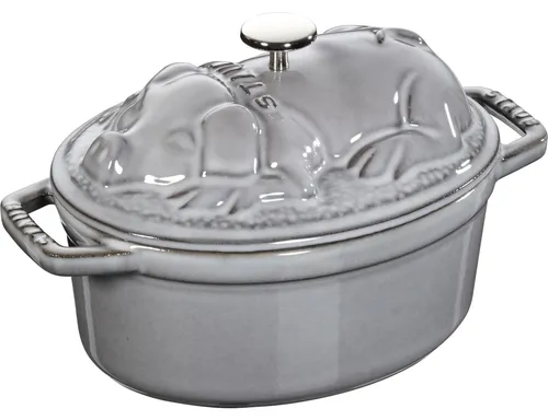 Staub Cocotte Bräter 17 cm oval in Grau