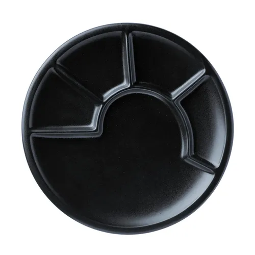 SPRING Fondue-Teller Abteil-Teller Keramik schwarz 24 cm