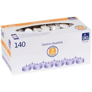 Gies Master-Lights Teelichter, Ø 48 mm - Hochwertige 48 mm Teelichter mit blauen Dochten, ca. 12 Stunden Brenndauer, ideal für Gastronomie und besondere Anlässe.