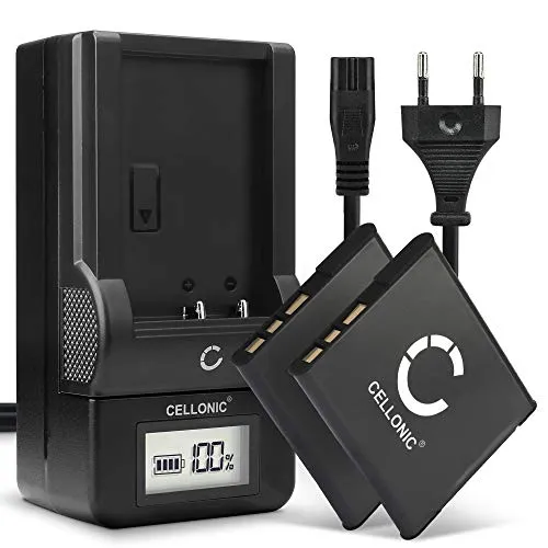 CELLONIC, Akku für Kamera, kompatibel mit Sony Cyber-Shot DSC-W530, DSC-W730, BC-TRN (3.7V, 580mAh) 2 Stück + Ladegerät
